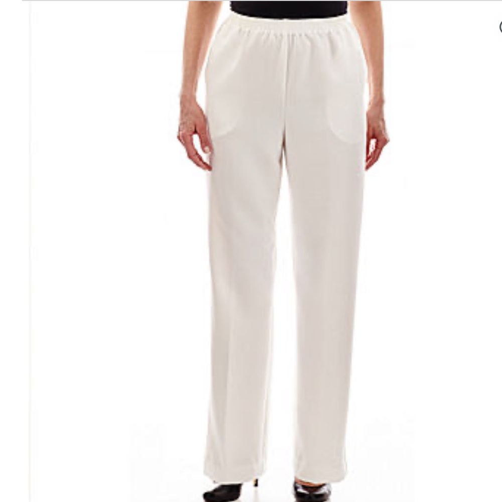 Alfred Dunner Off White Corduroy Pants NWT